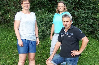 Elfriede und Georg Meneweger mit Elfriede Huber