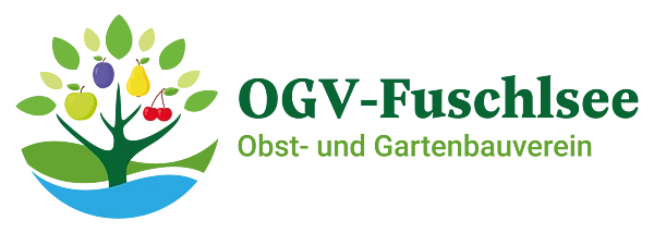 Logo des OGV Fuschlsee mit einem Baum der verschiedene Früchte trägt und dem OGV Schriftzug